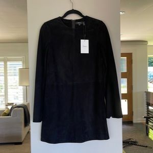 Theory Lamb Suede Dress. Black. Size O.
